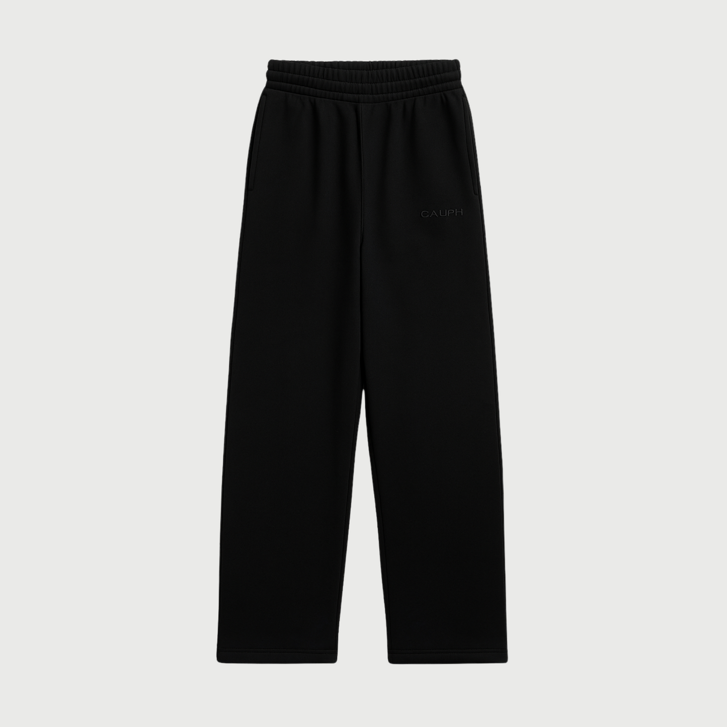 BLACK STRAIGHT LEG JOGGERS