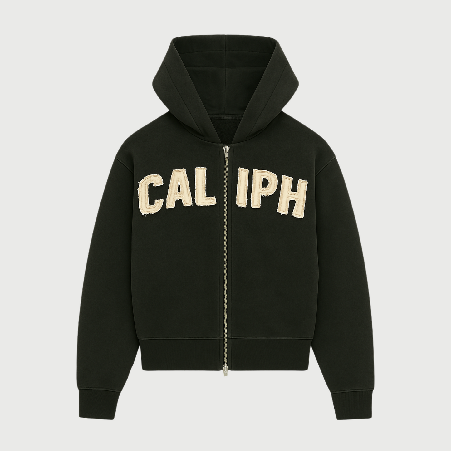 WASHED GREY ZIP UP HOODIE
