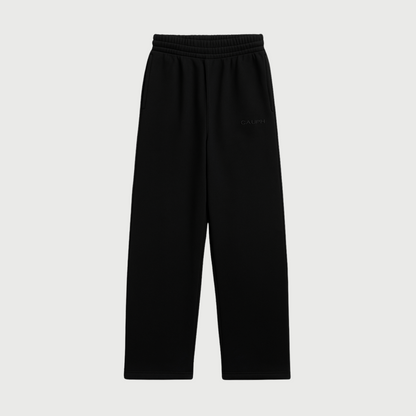 BLACK STRAIGHT LEG JOGGERS