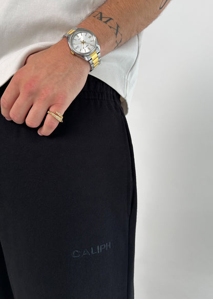 BLACK STRAIGHT LEG JOGGERS