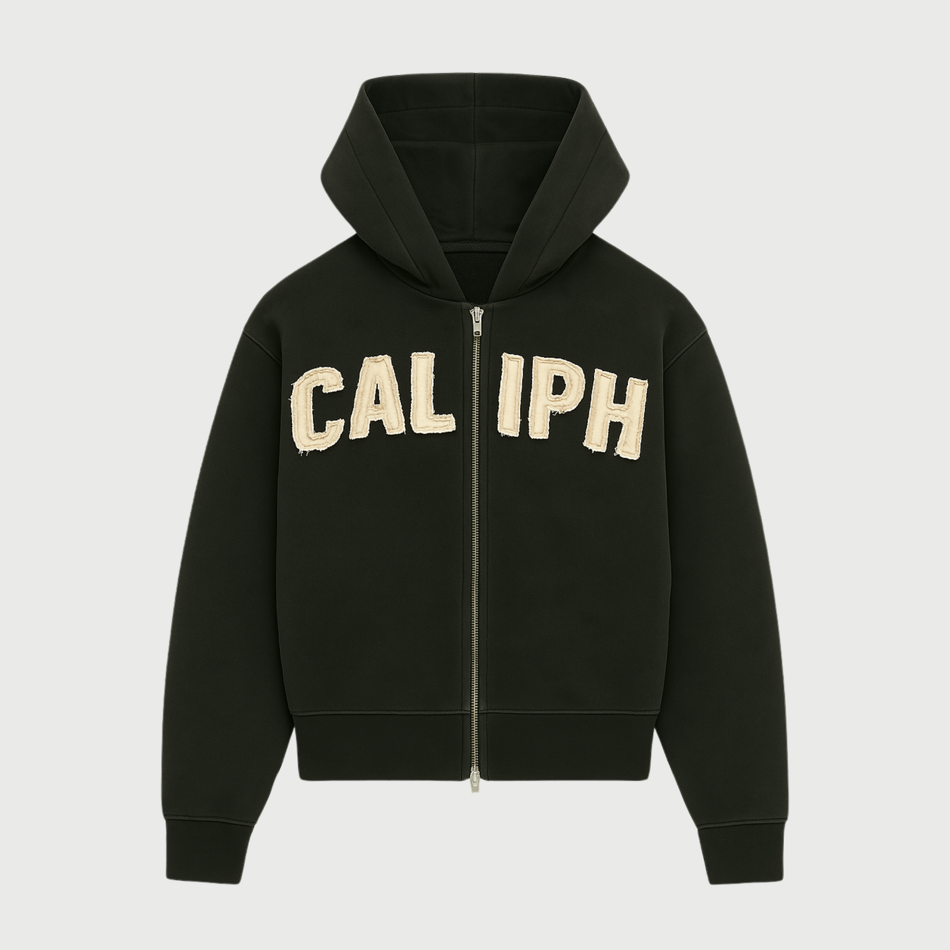 WASHED GREY ZIP UP HOODIE – CALIPH