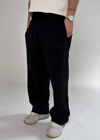 BLACK STRAIGHT LEG JOGGERS