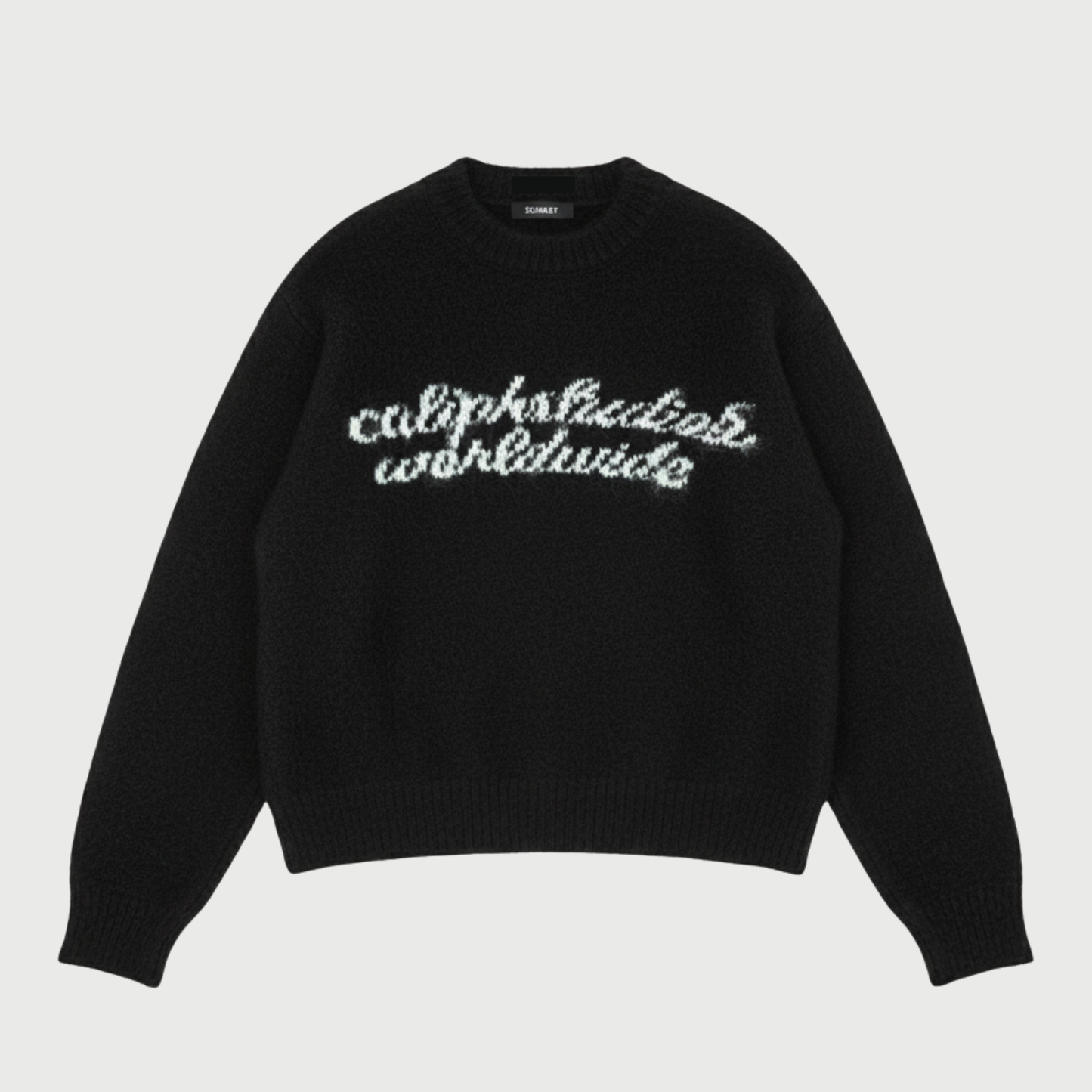 Mohair knit sweater flatlay