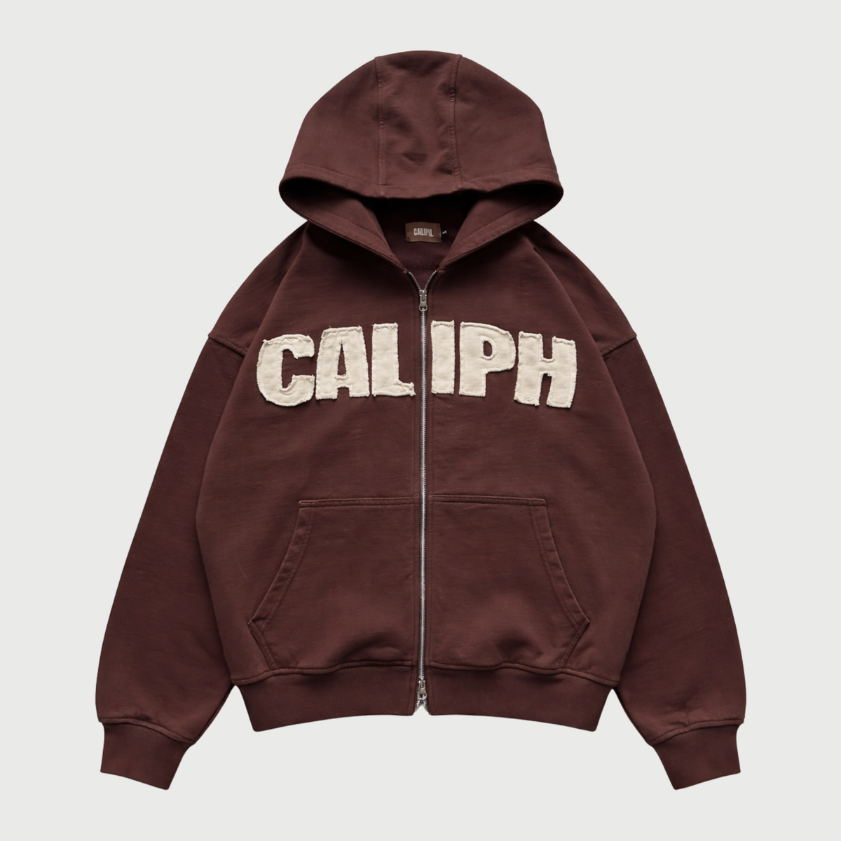 WASHED BROWN ZIP UP HOODIE – CALIPH