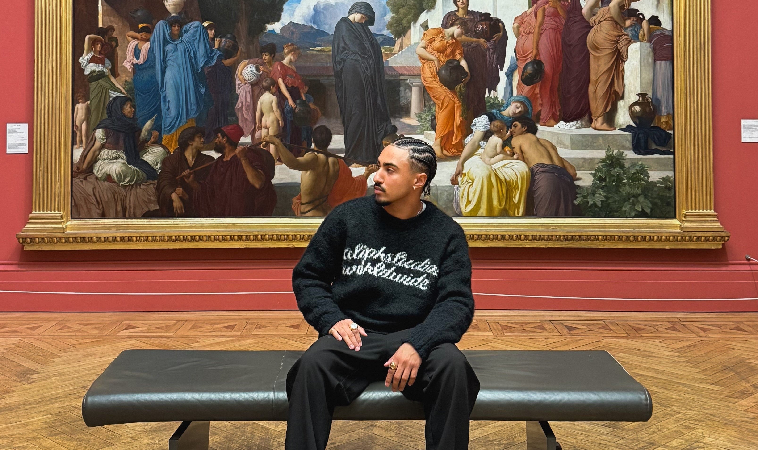 Mohair Sweater Sam modelling